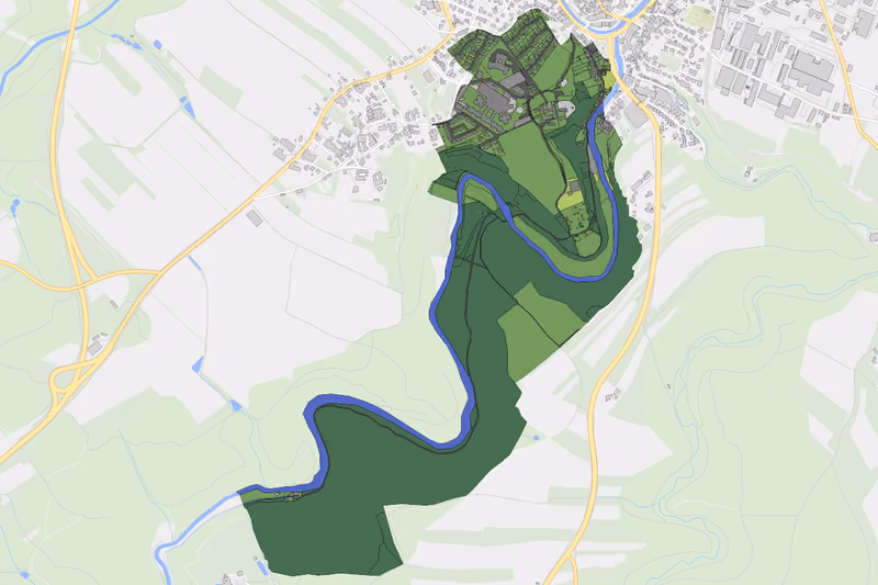 Kartenvorschau des Bodenverbrauchs der KG Koppenzeil
