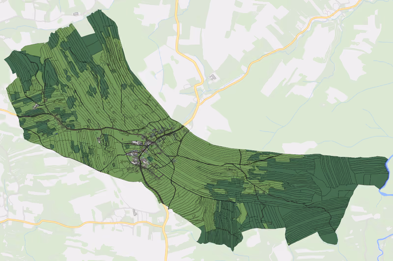 Kartenvorschau des Bodenverbrauchs der KG Marbach am Walde