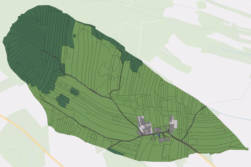 Kartenvorschau des Bodenverbrauchs der KG Meinhartschlag