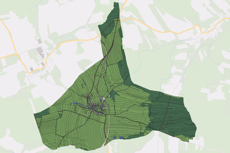 Kartenvorschau des Bodenverbrauchs der KG Obernondorf