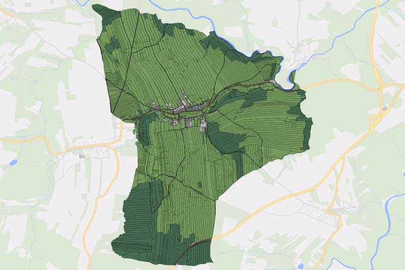 Kartenvorschau des Bodenverbrauchs der KG Waldhams