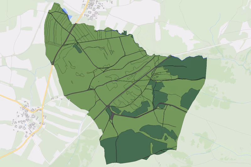 Kartenvorschau des Bodenverbrauchs der KG Wildings