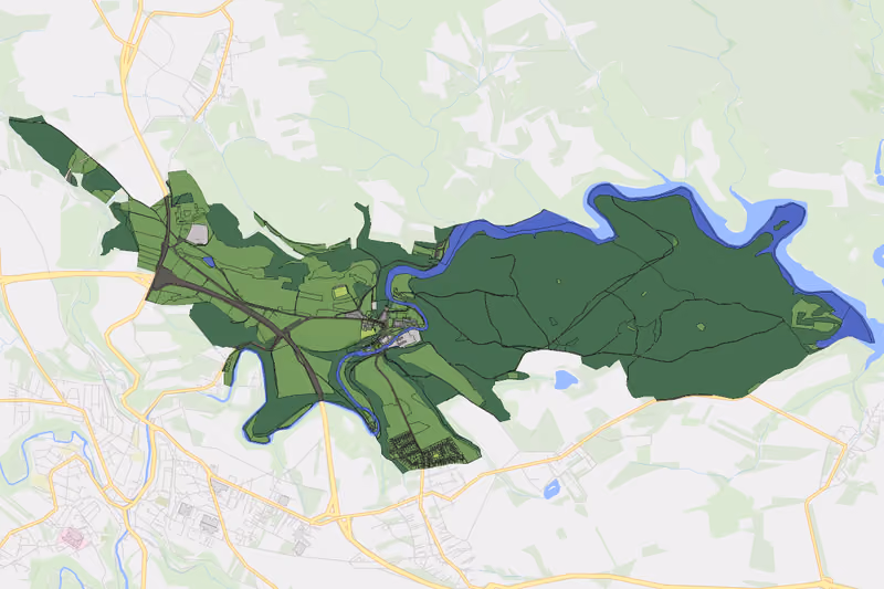 Kartenvorschau des Bodenverbrauchs der KG Zwettl Stift