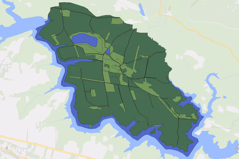 Kartenvorschau des Bodenverbrauchs der KG Flachau