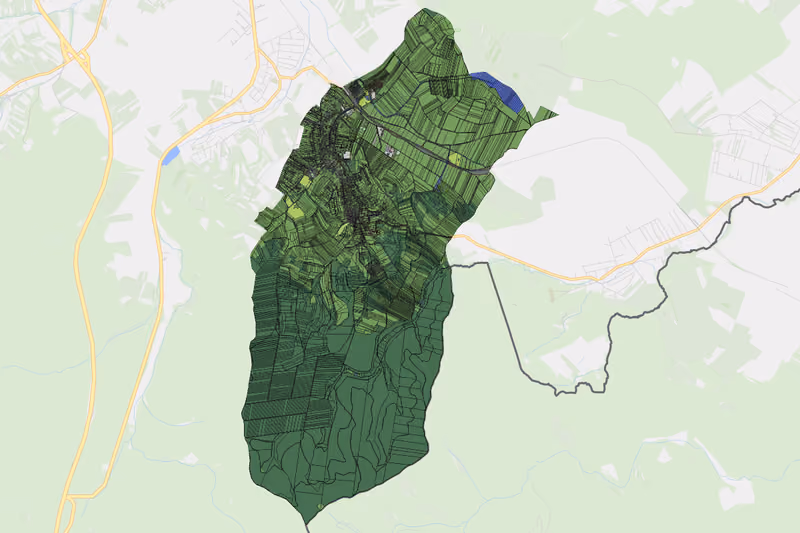 Kartenvorschau des Bodenverbrauchs der KG Rohrbach bei Mattersburg