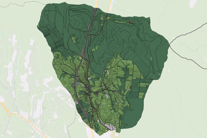Kartenvorschau des Bodenverbrauchs der KG Sieggraben