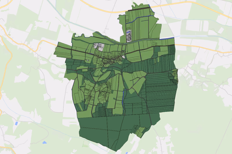 Kartenvorschau des Bodenverbrauchs der KG Glasing