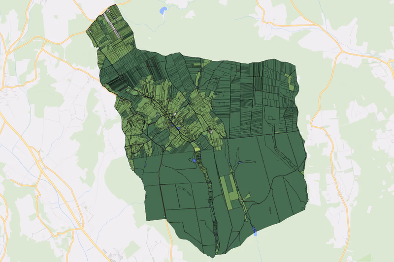 Kartenvorschau des Bodenverbrauchs der KG Punitz