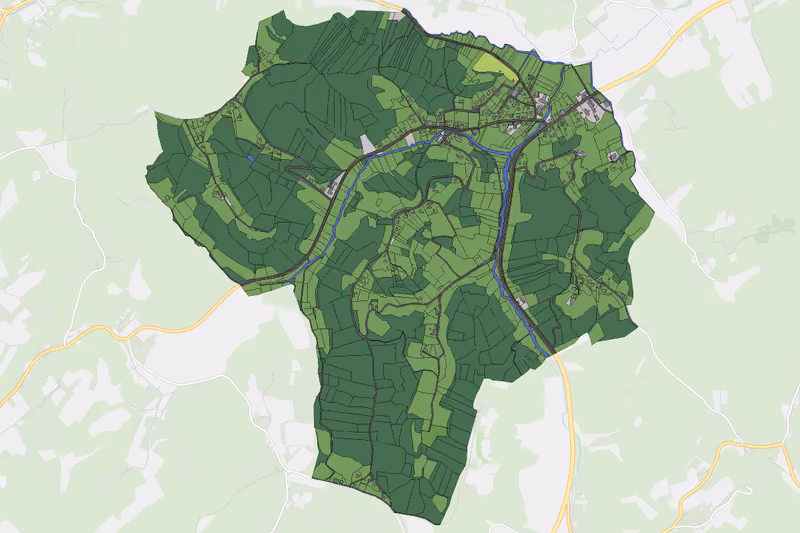 Kartenvorschau des Bodenverbrauchs der KG Minihof-Liebau