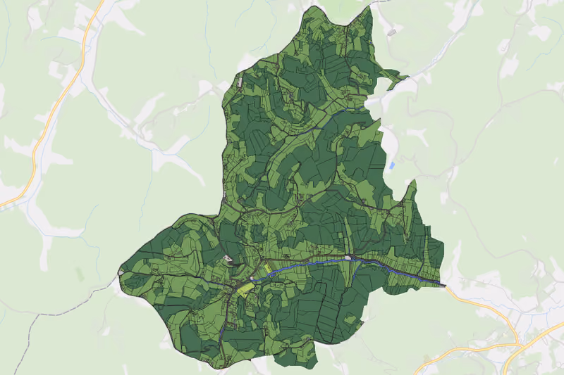 Kartenvorschau des Bodenverbrauchs der KG Mühlgraben