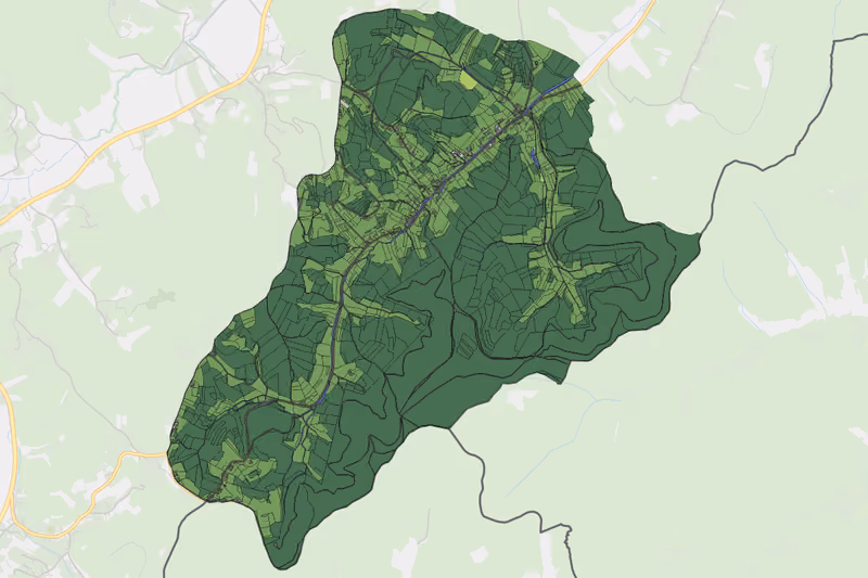 Kartenvorschau des Bodenverbrauchs der KG Oberdrosen