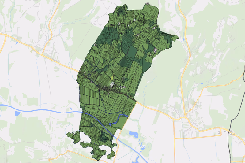 Kartenvorschau des Bodenverbrauchs der KG Poppendorf im Burgenland