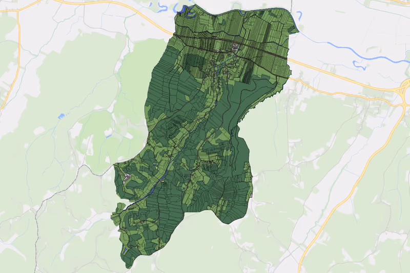 Kartenvorschau des Bodenverbrauchs der KG Welten