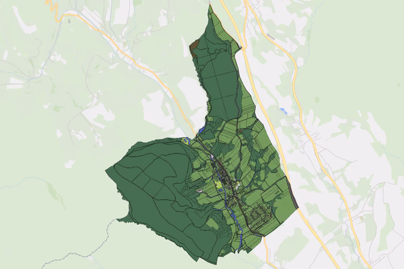 Kartenvorschau des Bodenverbrauchs der KG Oberpetersdorf