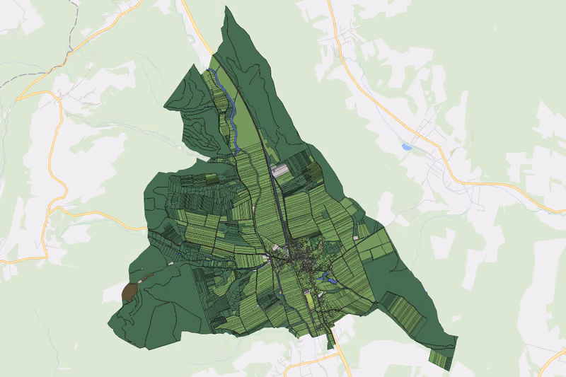 Kartenvorschau des Bodenverbrauchs der KG Pilgersdorf