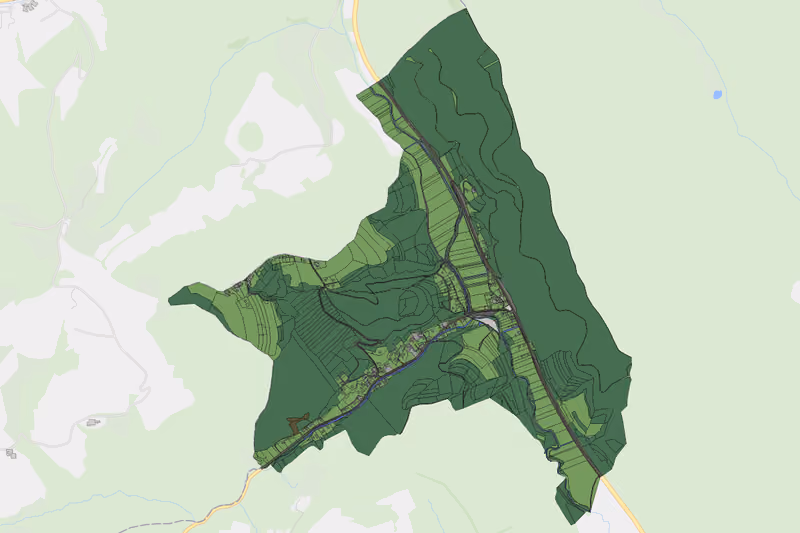 Kartenvorschau des Bodenverbrauchs der KG Steinbach