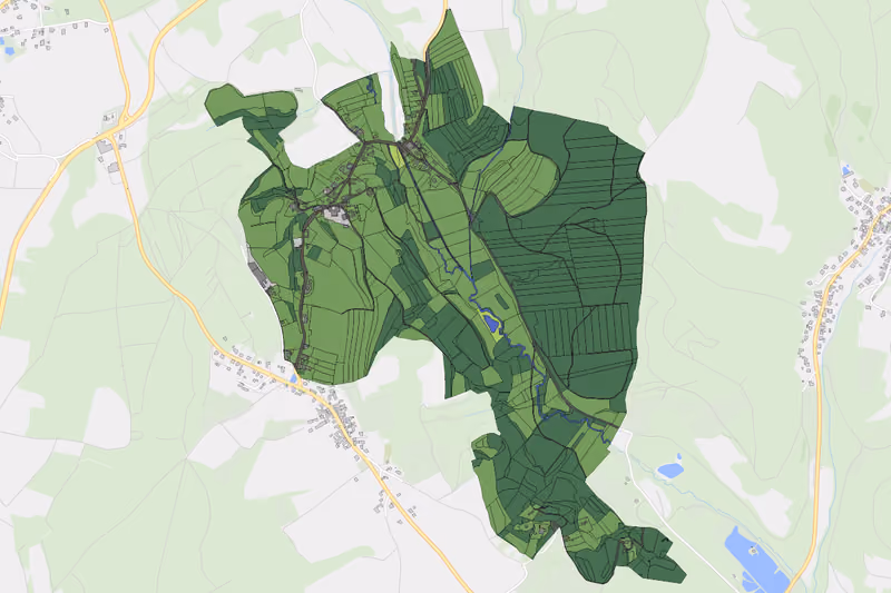 Kartenvorschau des Bodenverbrauchs der KG Bergwerk