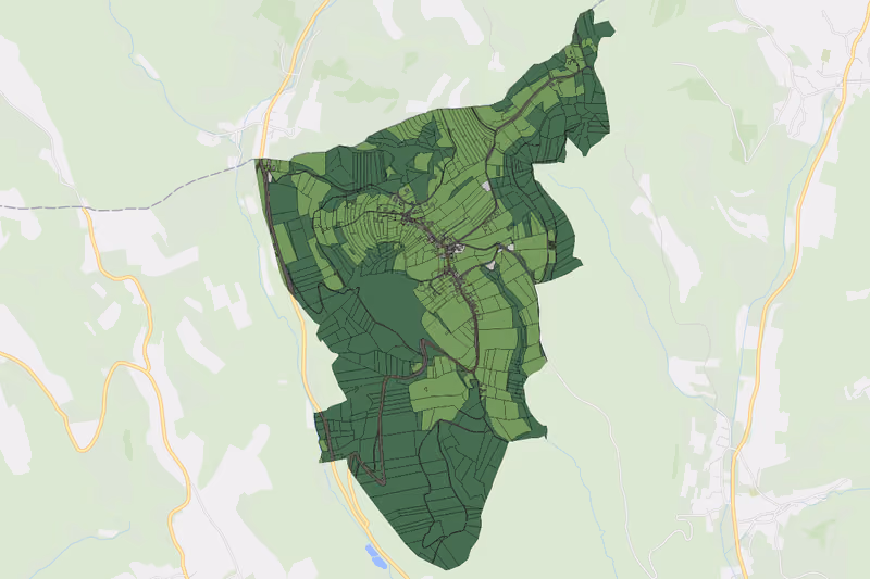 Kartenvorschau des Bodenverbrauchs der KG Dreihütten