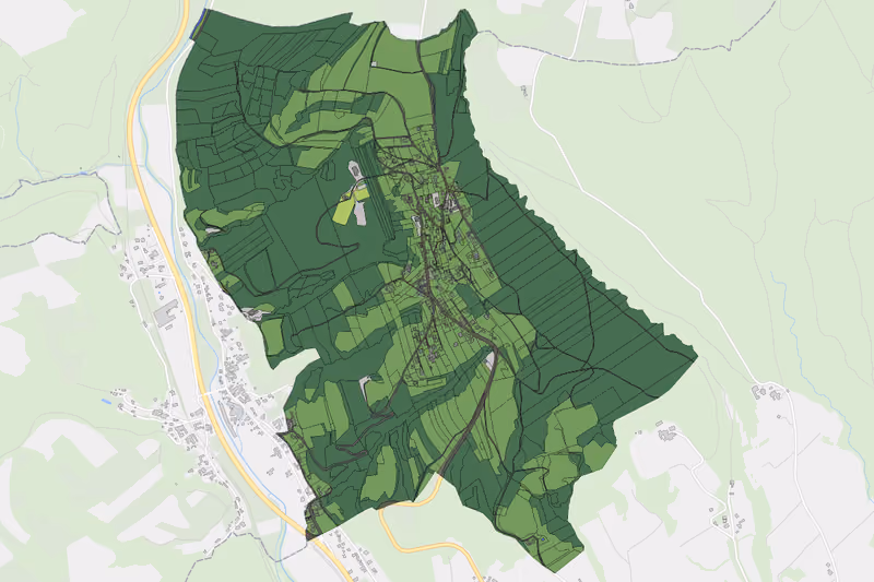 Kartenvorschau des Bodenverbrauchs der KG Hochart