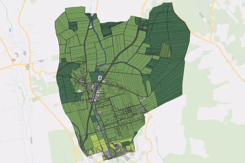 Kartenvorschau des Bodenverbrauchs der KG Jormannsdorf