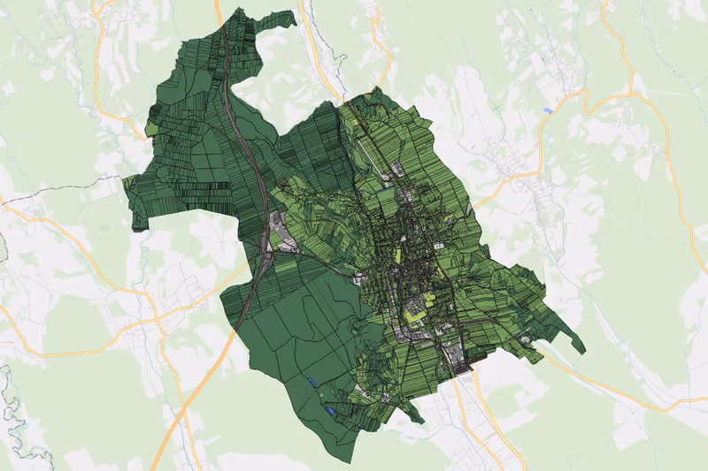 Kartenvorschau des Bodenverbrauchs der KG Pinkafeld