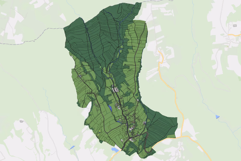 Kartenvorschau des Bodenverbrauchs der KG Schreibersdorf