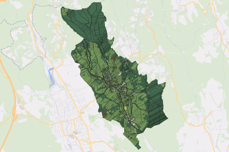 Kartenvorschau des Bodenverbrauchs der KG Wiesfleck
