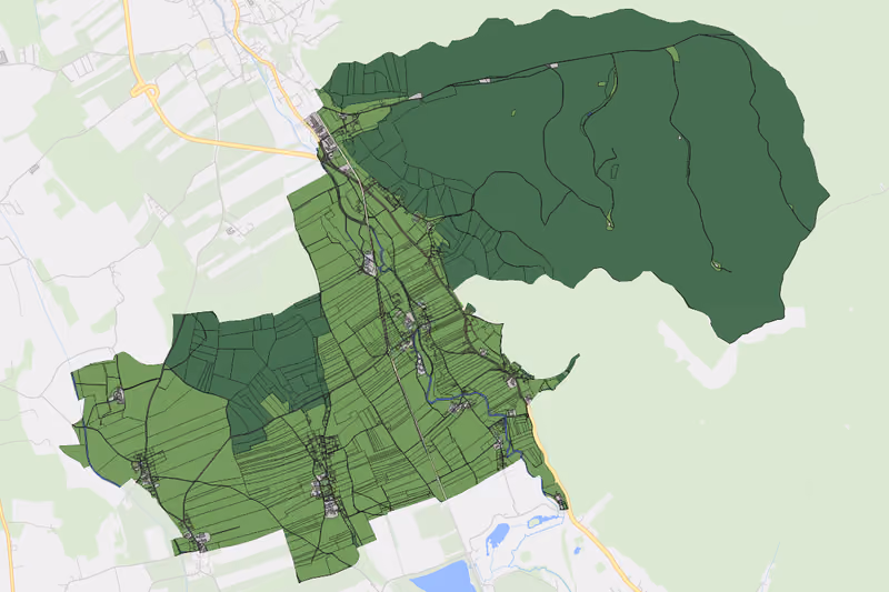 Kartenvorschau des Bodenverbrauchs der KG Achenlohe