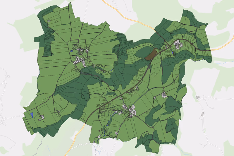 Kartenvorschau des Bodenverbrauchs der KG Gstaig