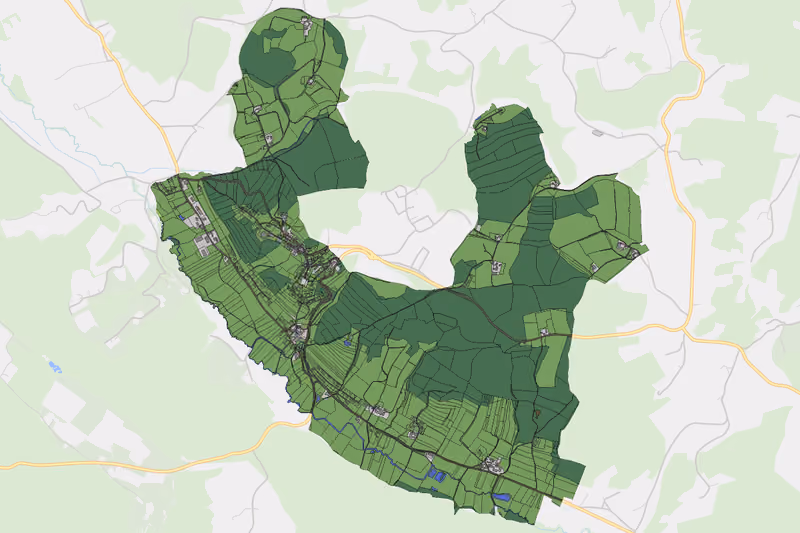 Kartenvorschau des Bodenverbrauchs der KG Oberminathal