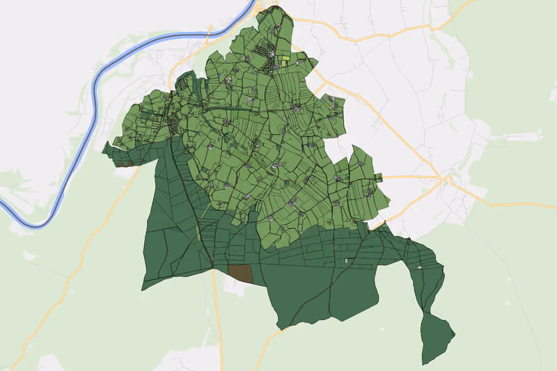 Kartenvorschau des Bodenverbrauchs der KG Oberkriebach
