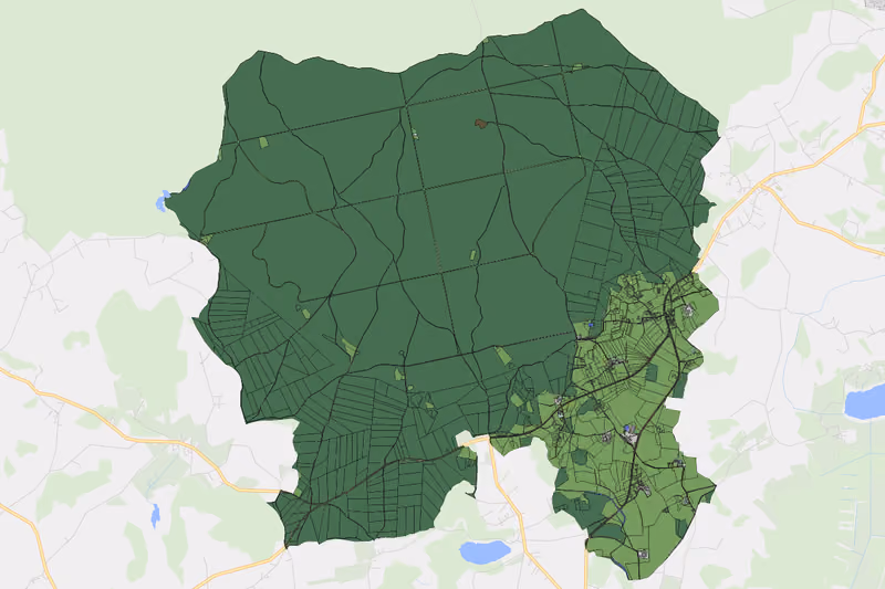 Kartenvorschau des Bodenverbrauchs der KG Werberg