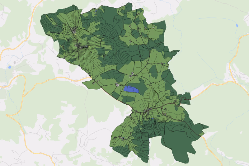 Kartenvorschau des Bodenverbrauchs der KG Amesreith