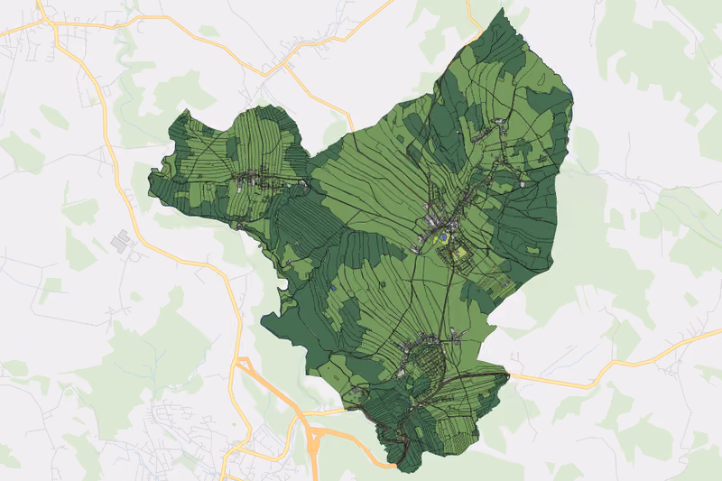 Kartenvorschau des Bodenverbrauchs der KG Grünbach