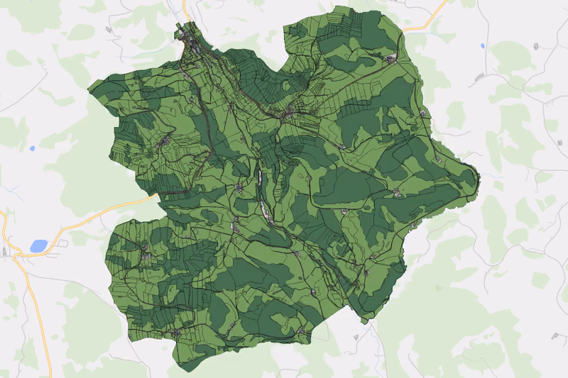 Kartenvorschau des Bodenverbrauchs der KG Hirschbach