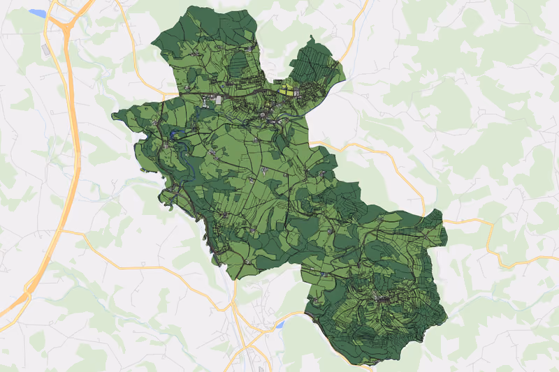 Kartenvorschau des Bodenverbrauchs der KG Lasberg