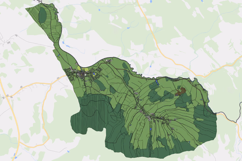 Kartenvorschau des Bodenverbrauchs der KG Leopoldschlag