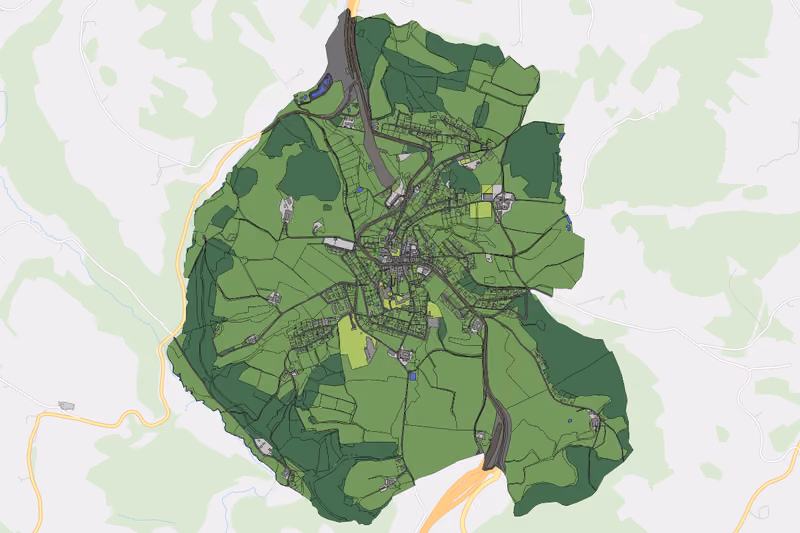 Kartenvorschau des Bodenverbrauchs der KG Neumarkt im Mühlkreis