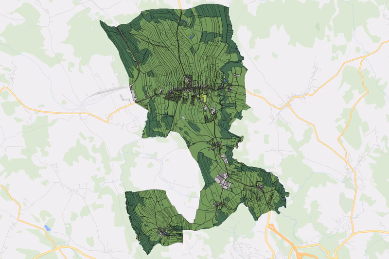 Kartenvorschau des Bodenverbrauchs der KG Rainbach