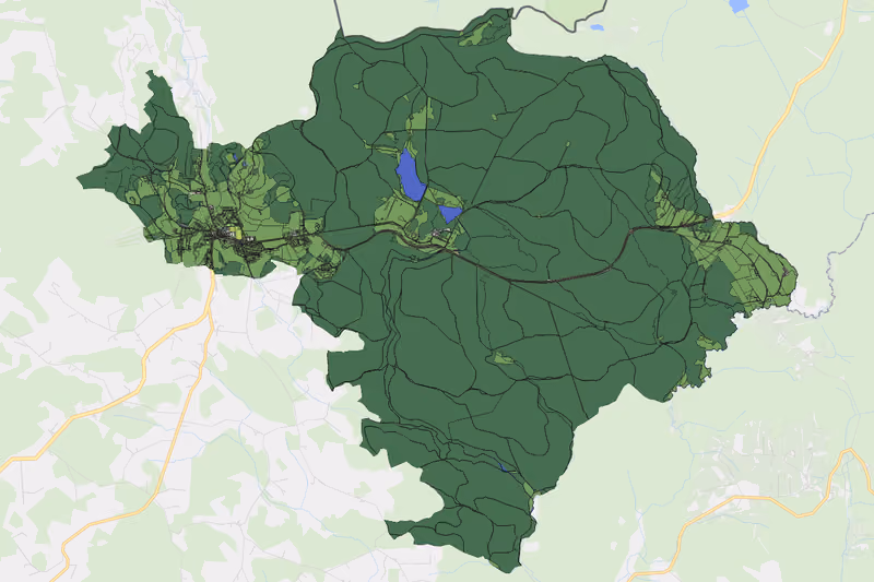 Kartenvorschau des Bodenverbrauchs der KG Sandl