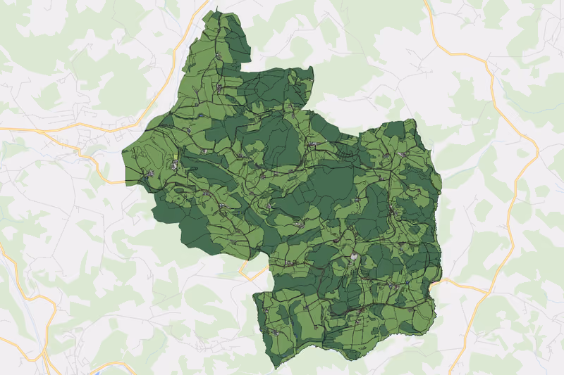 Kartenvorschau des Bodenverbrauchs der KG Wartberg