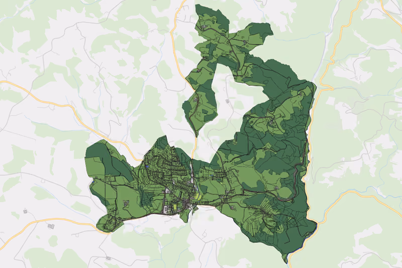 Kartenvorschau des Bodenverbrauchs der KG Gutau