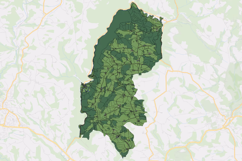 Kartenvorschau des Bodenverbrauchs der KG Hinterberg