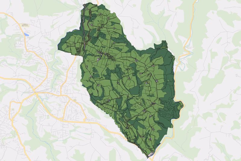 Kartenvorschau des Bodenverbrauchs der KG Pregartsdorf