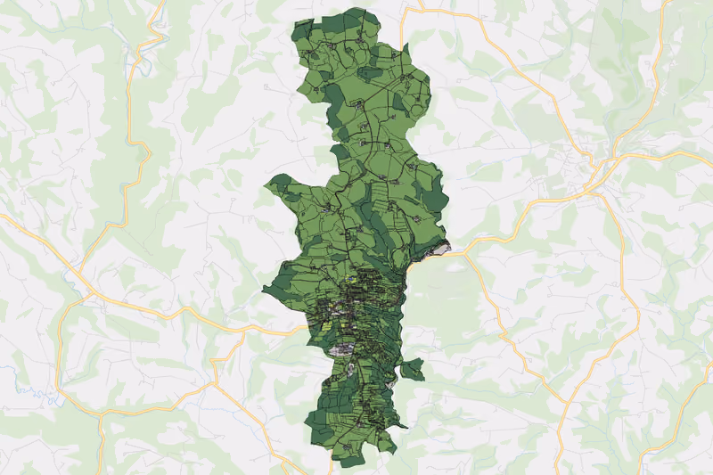 Kartenvorschau des Bodenverbrauchs der KG Tragwein
