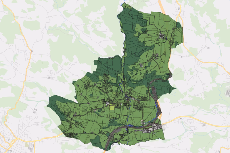Kartenvorschau des Bodenverbrauchs der KG Unterweitersdorf