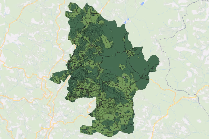 Kartenvorschau des Bodenverbrauchs der KG Landshut