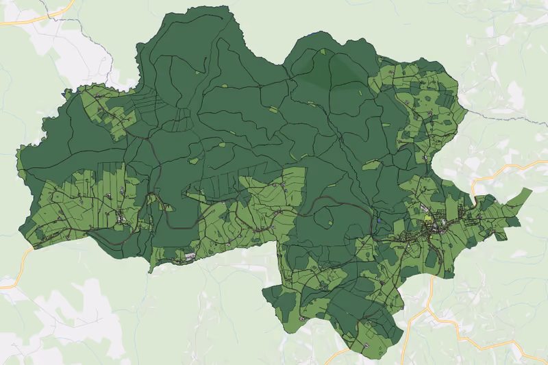 Kartenvorschau des Bodenverbrauchs der KG Liebenau