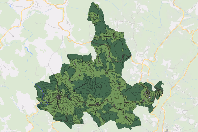 Kartenvorschau des Bodenverbrauchs der KG Markersreith