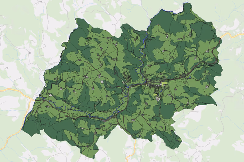 Kartenvorschau des Bodenverbrauchs der KG Pierbach